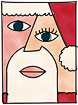 Cubist Santa christmas card illustration